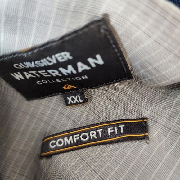 Quik Silver Centinela Premium Anti Wrinkle Comfort Fit Button Up Shirt Size XXL - Picture 6 of 7